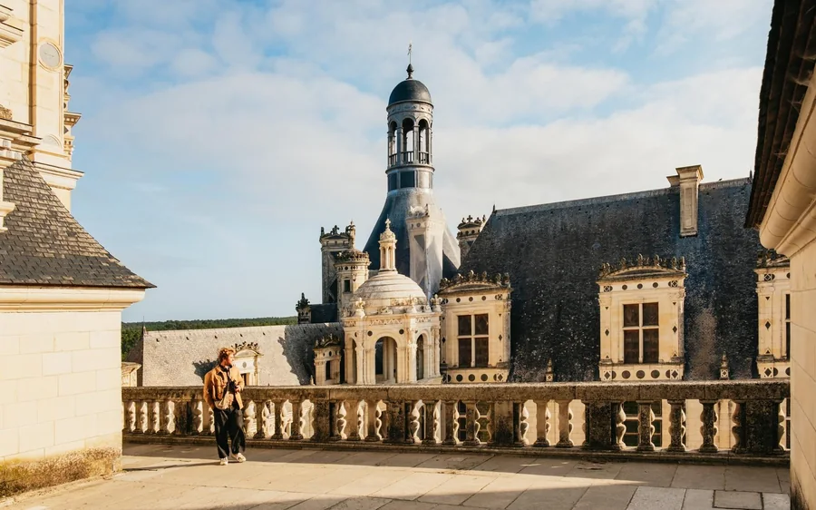 The roof terraces and turrets of the château of Chambord