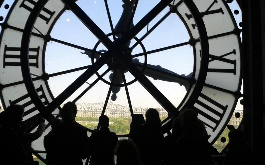 The great clock window of the Musée d’Orsay, looking out over Paris
